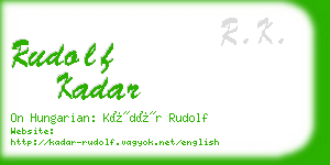 rudolf kadar business card